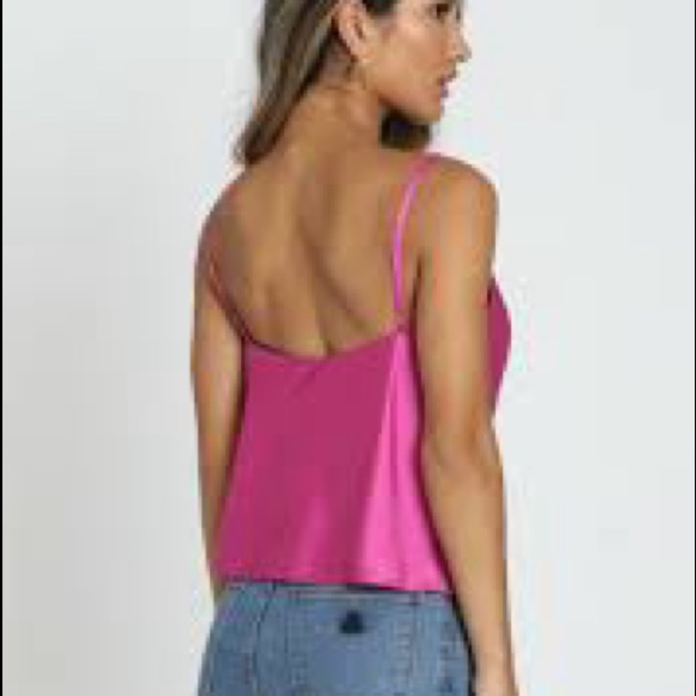 SHOWPO Pink Satin Tank